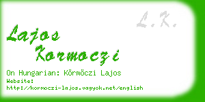 lajos kormoczi business card